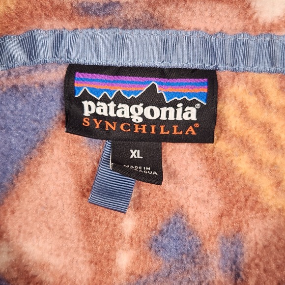 Patagonia Synchilla Fleece Jacket XL Brown Pink Canyon Block Big Sisu Pullover - Picture 3 of 12
